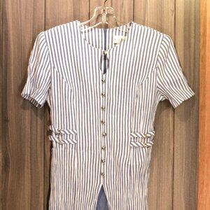 Miss Dorby layered look dress in Blue & White